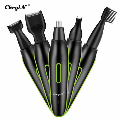 5 en 1 Kit de recortador de pelo eléctrico afeitadora de barba bigotes patillas de cabello cortadora de pelo para nariz orejas cejas recargable por USB, conjunto de cuidado del pelo facial ► Foto 1/6