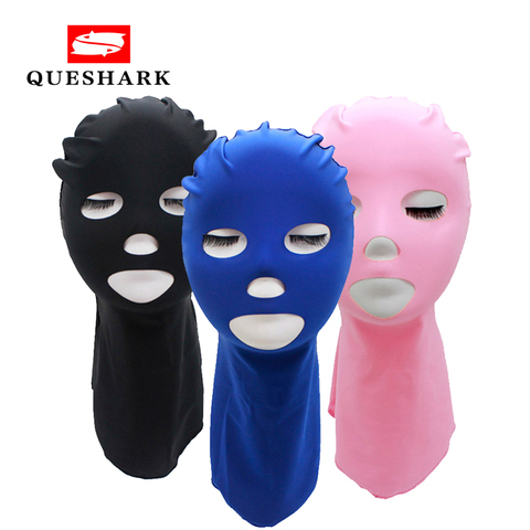 Impermeable anti-UV protector solar nadar Facekini hombres mujeres gorras de natación máscara sombrero cabeza oído cara cubriendo sombrero gorros de buceo ► Foto 1/6