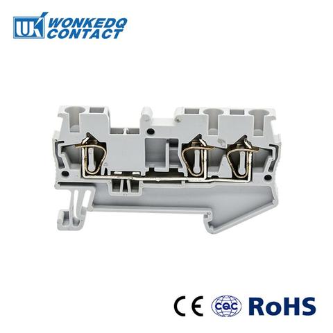 Bloques de terminales de carril Din, 10uds, conectores de ST-2.5-TWIN, cable eléctrico de retorno, 3 conductores, bloques de terminales ► Foto 1/5