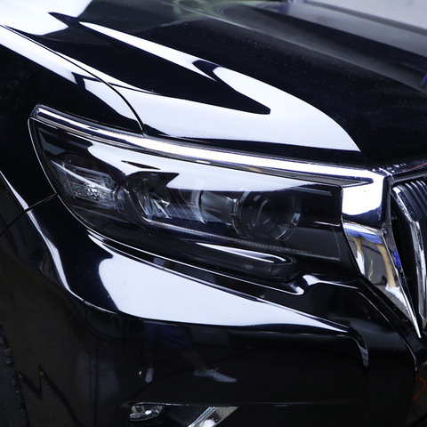 Película protectora para luz de coche, accesorio para Toyota Land Cruiser Prado, cubierta de lámpara, película de cambio de Color negro, pegatina transparente ► Foto 1/6