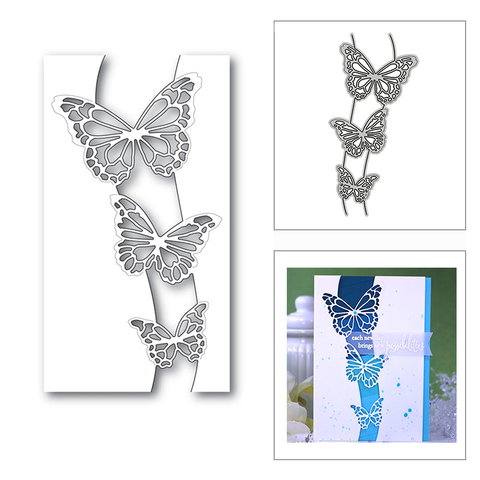 Nueva y elegante mariposa frontera 2022 de corte de Metal muere para bricolaje Scrapbooking decorativo y tarjetas en relieve de No sellos ► Foto 1/2