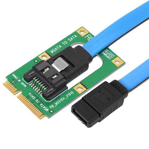 MSATA a SATA Tarjeta de convertidor Mini SATA a 7-Pin SATA extensión adaptador completo medio tamaño para 2,5 