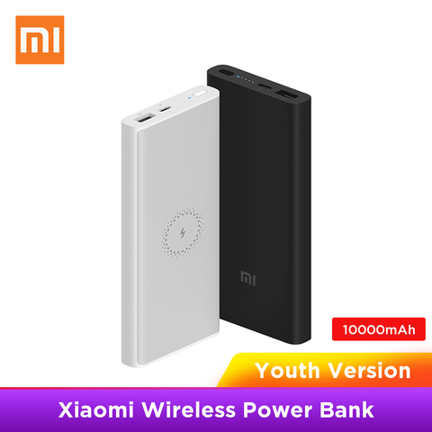 Banco de energía inalámbrico Xiaomi 10000mAh Youth WPB15ZM tipo C Mi Powerbank 10000 cargador inalámbrico rápido Qi cargador portátil Poverbank ► Foto 1/6