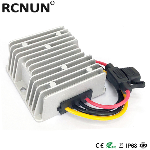 Fuente de alimentación para ordenador portátil de coche, convertidor de 12 V a 19 V, 6A, Boost, CC, 12 voltios, paso a 19 voltios, 114W, con fusible, CE RoHS, resistente al agua ► Foto 1/1