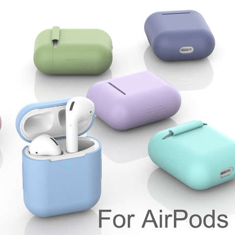 Funda protectora de silicona para Apple AirPods TPU auricular Bluetooth funda de silicona suave para Air Pods 2 fundas ► Foto 1/6