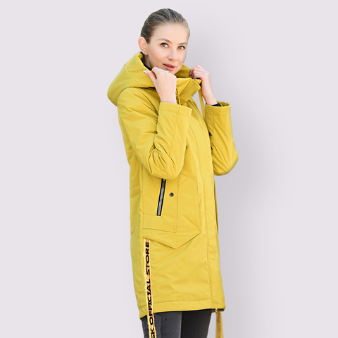 2022 abrigo de mujer de alta calidad primavera otoño moda Casual Parka delgada europea a prueba de viento largo de talla grande nueva con capucha chaquetas de mujer ► Foto 1/6