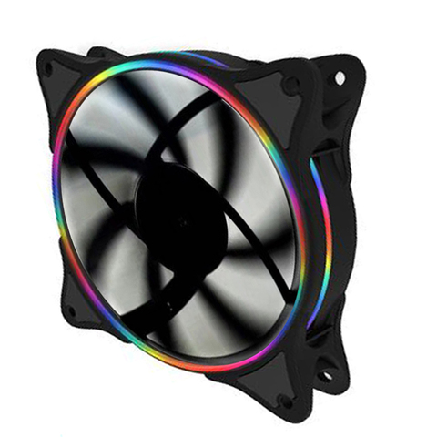 Ventilador LED de 12cm para cpu, silencioso, arcoíris, 120mm, para carcasa de ordenador, 12v, Multicolor ► Foto 1/6