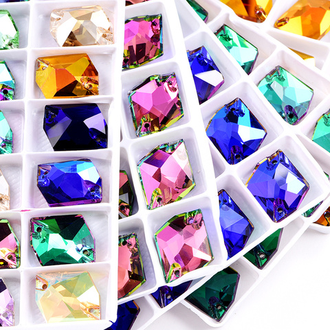 Diamantes de imitación para coser, piedras de cristal, forma cósmica, 18 colores, accesorios de boda, B3890 ► Foto 1/6