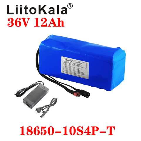 Liitokala-Paquete de batería de iones de litio 18650, alta potencia, XT60, 36 V, 12 Ah, enchufe de equilibrio para coche, motocicleta, patinete eléctrico BMS + cargador ► Foto 1/6