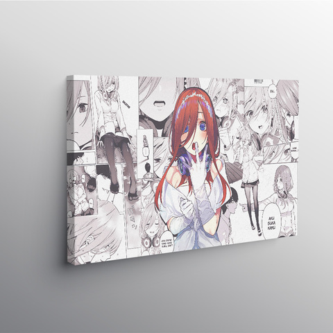 Nakano Miku Gotoubun no Hanayome-Póster de Arte de pared, lienzo enmarcado para habitación, dormitorio, decoración artística de marco de madera ► Foto 1/6