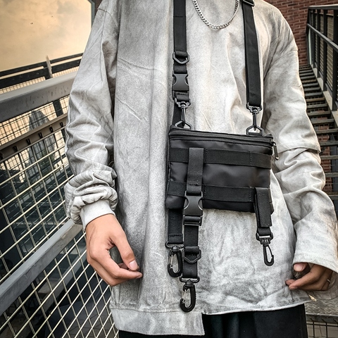 Bolso cruzado pequeño para hombre, bandolera cuadrada estilo Hip Hop para teléfono, a la moda, con correa desmontable, para viaje, G175 ► Foto 1/6