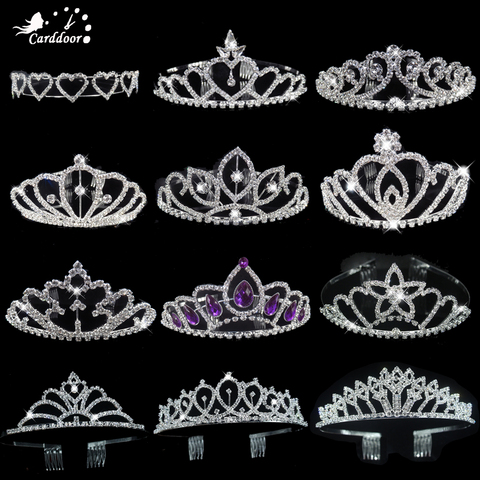 Carddoor coronas de princesa diadema diademas pelo joyería flor accesorios dama de honor de cristal boda corona de novia fiesta regalo ► Foto 1/6