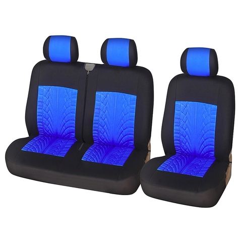 Fundas de asiento 2 + 1, funda para cubrir asiento de coche para transporte/furgoneta, cubiertas universales de tela de poliéster, accesorios interiores de camiones ► Foto 1/6