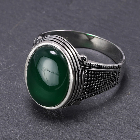 Garantizado 925 anillos de plata esterlina de los hombres Turquía anillos con piedras Onyx Natural Multi colores turco de Ringen ► Foto 1/6