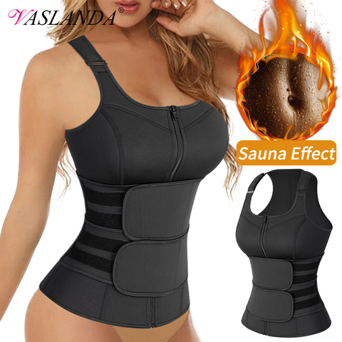 Chaleco de entrenamiento de cintura para mujer, corsés para pérdida de peso, moldeador de cuerpo, camisetas sin mangas para entrenamiento, moldeador de sudor para Sauna, quemador de grasa ► Foto 1/6