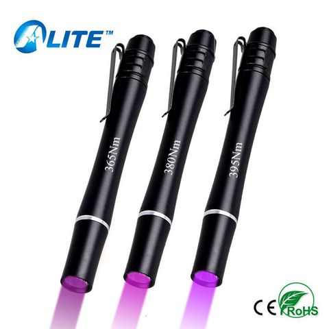 TMWT Mini bolsillo ultravioleta pluma pegamento curado tinta Invisible Detector de 395NM 365NM 380NM 1 LED uv Pen de la luz de la linterna ► Foto 1/6