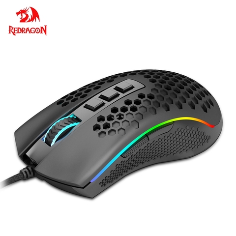 Redragon-ratón de juegos Storm Elite M988 para ordenador portátil, periférico con cable USB, RGB, 16000 DPI, programable, retroiluminación, ergonómico ► Foto 1/6