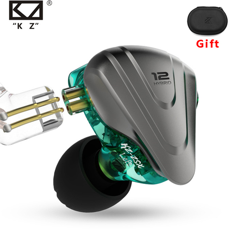 KZ ZSX-auriculares metálicos con terminación, auriculares híbridos 5BA + 1DD, auriculares con graves HIFI, cancelación de ruido, Monitor, 12 unidades ► Foto 1/6