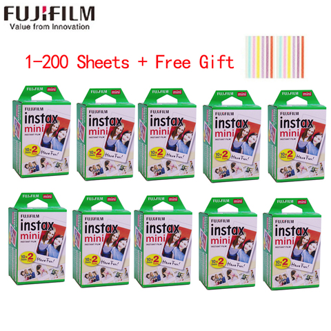 Fujifilm-Película de borde blanco instax mini para cámara instantánea, papel fotográfico ancho de 3 pulgadas, compatible con mini 8 7s 25 50s 90 11 9, caja de 10 a 200 hojas ► Foto 1/6