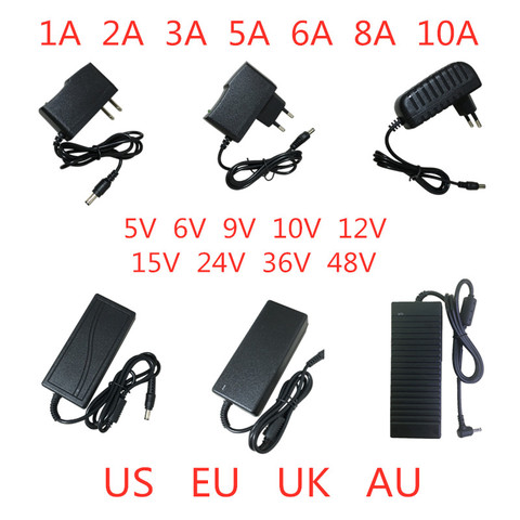 AC DC 12V 5V 6V 8V 9V 10V 12V 13V 14V 15V 24V adaptador de fuente de alimentación 1A 2A 3A 5A 6A 8A 220V a 12V fuente de alimentación adaptador LED controlador ► Foto 1/5