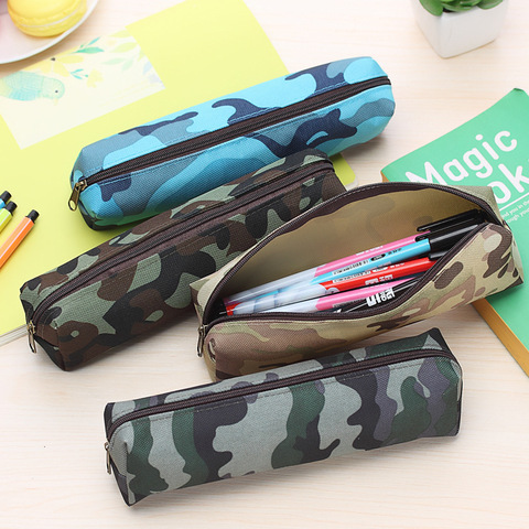 Estuche militar de camuflaje para lápices para niños, bolsas de material de papelería, lápiz escolar, 1 unidad ► Foto 1/3