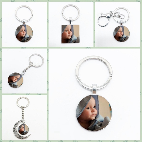 Personalizable cualquier imagen de bebé, niño, mamá, papá y abuelo, llavero con colgante para regalo, llavero para Familia ► Foto 1/6