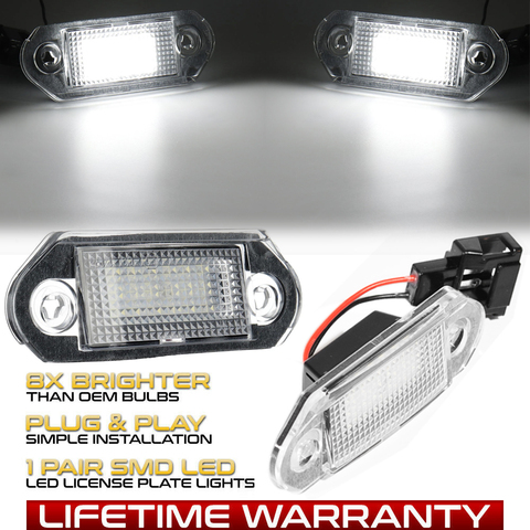 2 uds Error Free LED luz de placa de matrícula para Skoda Octavia 1 1U2 Combi 1U5 VW Golf 3 Jetta GOL 2 Vento 1H2 variante ► Foto 1/6