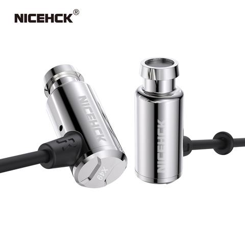 NiceHCK-Mini auricular con cable y micrófono IEM, dispositivo de audio con Monitor de oído de Metal HIFI, música de DJ de juego de sueño, controlador de armadura equilibrada BA, X49 ► Foto 1/6