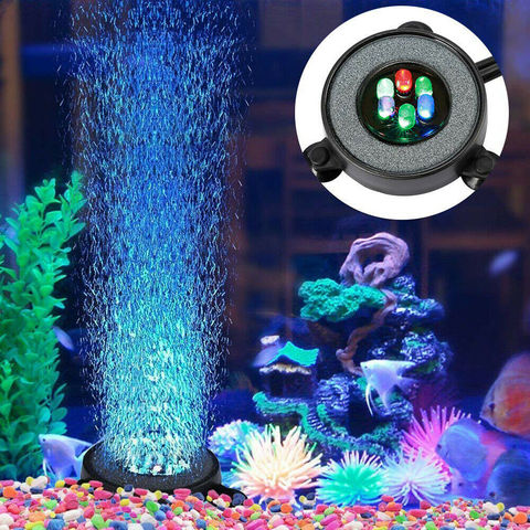 Luz LED sumergible subacuática para acuario con burbujas de aire, lámpara que cambia de Color, para tanque de peces ► Foto 1/6