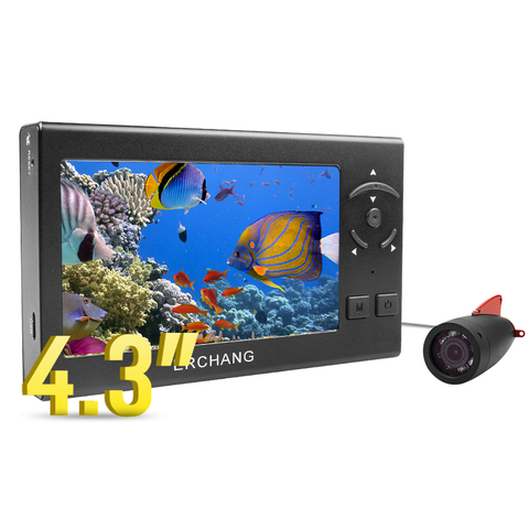 Erchang-Localizador de peces F430, pantalla LCD de 4,3 pulgadas, luz LED blanca, batería de 5000mAh, cámara de pesca impermeable de 25m, con caña ► Foto 1/6