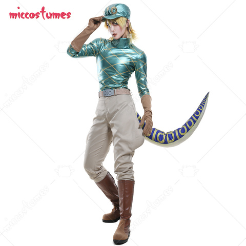 La extraña aventura de Jojo 7 bola de acero a Diego Brando Dio conjunto completo Cosplay traje con sombrero y cola de dinosaurio ► Foto 1/6