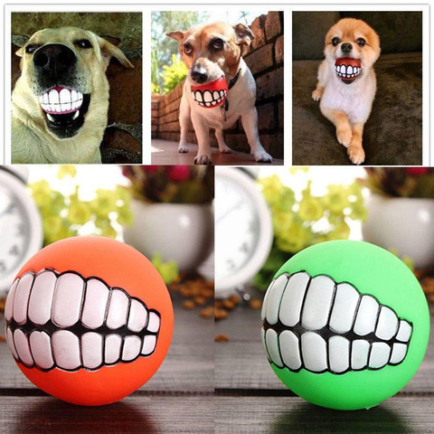 Juguetes de goma para perros pequeños, 1 unidad, chillones, limpieza de dientes, juguete para masticar, pelota para cachorros, resistente a mordeduras, suministros para mascotas, Petshop de 7cm de diámetro ► Foto 1/6