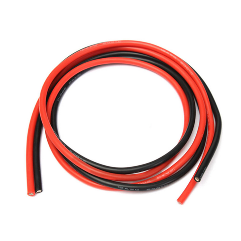 Cables flexibles de calibre 12/14/16/18/20/26/28/30 AWG, cable de cobre trenzado de silicona para control remoto, 1m, Color negro y 1m, Color rojo, 2 m/lote ► Foto 1/5