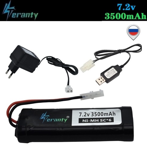 Batería Ni-MH Original de 3500mAh y 7,2 V con enchufe Tamiya con cargador de 7,2 v y batería SC * 6 celdas de 7,2 v para coche de control remoto, tanque de barco de juguete ► Foto 1/6