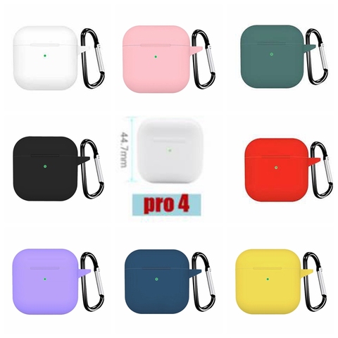 Funda de silicona para AirPods mini 4 Pro 4, auricular TWS inalámbrico con Bluetooth, color sólido Simple, para AirPods Pro 4 ► Foto 1/6