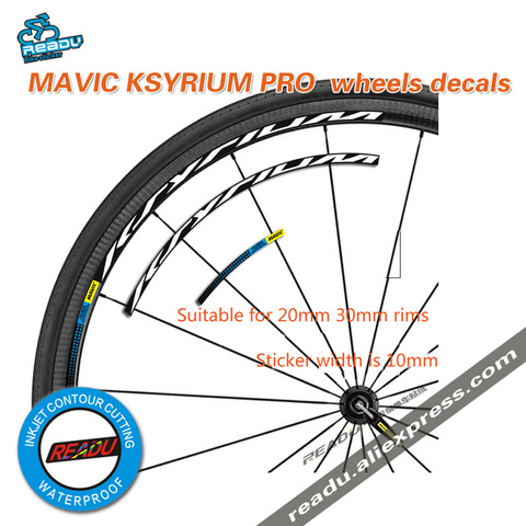 Mavic-juego de ruedas KSYRIUM PRO para bicicleta de carretera, pegatinas de calcomanías para llantas de bicicleta, ancho de 10mm, adecuado para llantas de 20 a 30 pulgadas ► Foto 1/6