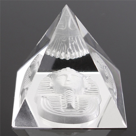 Suerte de sanación energética pequeño Feng Shui Egipto egipcio forma de cristal claro ornamento de pirámide Reiki Chakra curación amuleto decoración para el hogar ► Foto 1/6