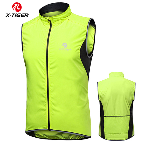 Chaleco X-TIGER para ciclismo, a prueba de viento, a prueba de lluvia, sin mangas, chaleco reflectante de seguridad para bicicleta de montaña, chaqueta para deportes al aire libre, chaqueta de lluvia de secado rápido ► Foto 1/6