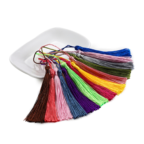 Cuerda colgante de flecos de seda para llavero, 30 Uds., 70mm, DIY, ganchos para pendientes, fabricación de joyería de colgantes, suministros de accesorios ► Foto 1/6