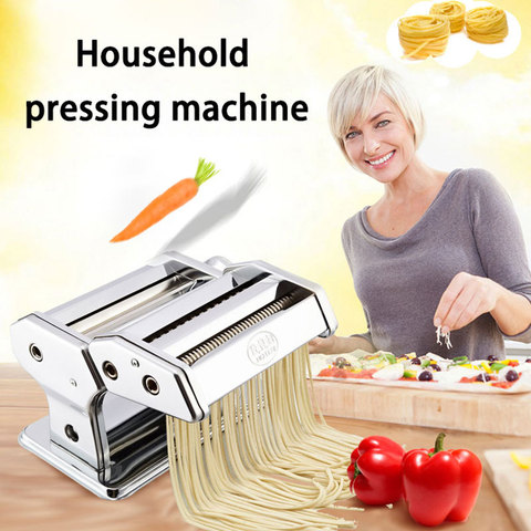 Máquina de prensado de pasta de hoja de acero inoxidable para el hogar, Máquina manual para pasta, multifunción, para dumplings y piel ► Foto 1/5