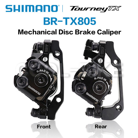 Shimano Tourney-pinza de freno de disco BR TX805, BR-TX805 con almohadillas de resina, freno de disco mecánico delantero y trasero para m375 ► Foto 1/6