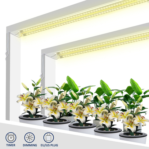 Tiras de luz Led para cultivo lámpara de Interior de espectro completo, con 4 Uds. De barras, 40W, para plantas, fitolamp, temporizador, estante hidropónico para plantas ► Foto 1/6