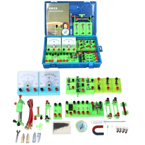 Conjunto de equipos de experimentos electromagnéticos, Kit Básico de aprendizaje de circuito de laboratorios de física ► Foto 1/6