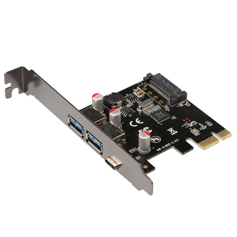 USB 3,1 tipo C PCIe, tarjeta de expansión PCI-e A 1 Tipo C y 2 tipo A 3,0, adaptador USB, PCI Express, tarjeta elevadora para Chips VL805 de escritorio ► Foto 1/6