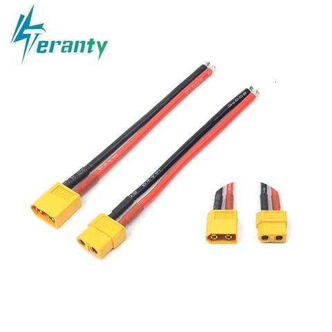 (10cm/100mm ) 1 par de conector hembra macho de batería XT60 con cable de silicona de 14 AWG para batería de 7,4 v, 11,1 v, 14,8 v y 22,2 v ► Foto 1/6