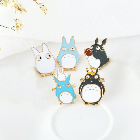 Insignias de Anime Totoro de 5 estilos, broches de animales de dibujos animados, alfileres de Metal de la familia Totoro, chaquetas, alfiler de solapa, mochila, botón de joyería, regalo para niños ► Foto 1/6