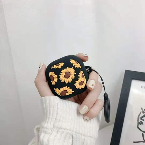 Funda de silicona antideslizante con diseño de girasol para Samsung Galaxy Buds, carcasa lujosa para auriculares en vivo ► Foto 1/6