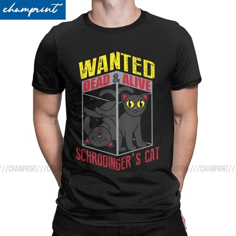 Schrodinger-Camiseta de gato Geek para hombres, camisa de física, Nerd, broma, mecánica cuántica, de talla grande ► Foto 1/6