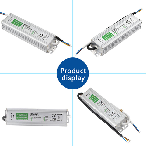 Fuente de alimentación impermeable IP65, 12V, 24V, transformador de iluminación de 220V a 12V, 24V, controlador LED para exteriores, 10W, 15W, 20W, 30W, 50W, 100W, 120W, 150W ► Foto 1/6