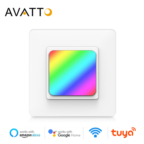 AVATTO-interruptor de luz LED inteligente con luz nocturna RGB, aplicación remota de vida inteligente, WiFi, para pared, funciona con Alexa y Google Home ► Foto 1/6